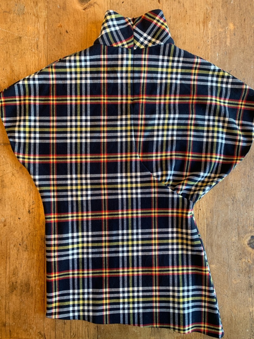 Zara Woman Black Plaid Top with Yellow and Red Accents - Picture 6 of 16